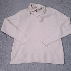 Agostino Womens Large Sweater Long Sleeve Regular Fit Luxury Ivory Pullover